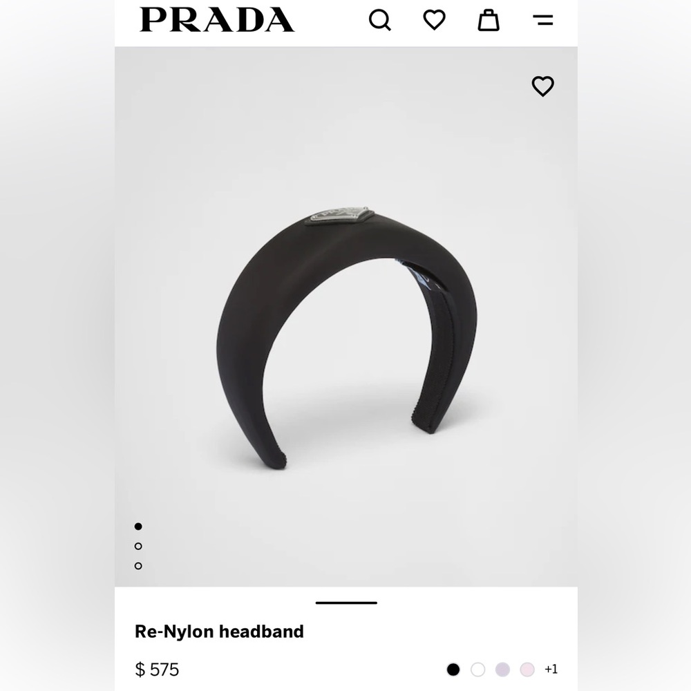 Prada: Re-Nylon Logo 2021 Black Oversized Puffy Headband (NWT) - Picture 13 of 16
